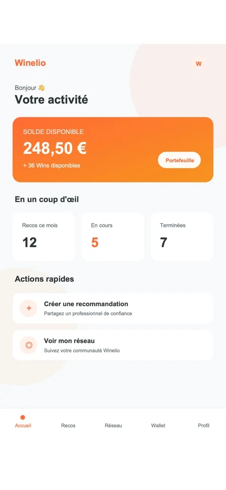 Winelio — Votre activité